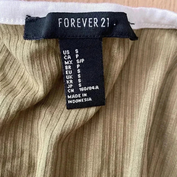 🆕Forever21  Olive& White Color Block Wrap Dress S🆕 - Picture 10 of 11